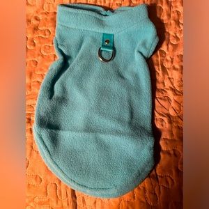 Dog sweater, fleece, teal in color, new never used